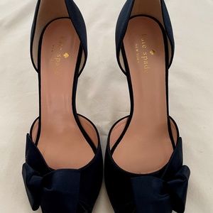 Kate Spade Sala Satin Navy pumps